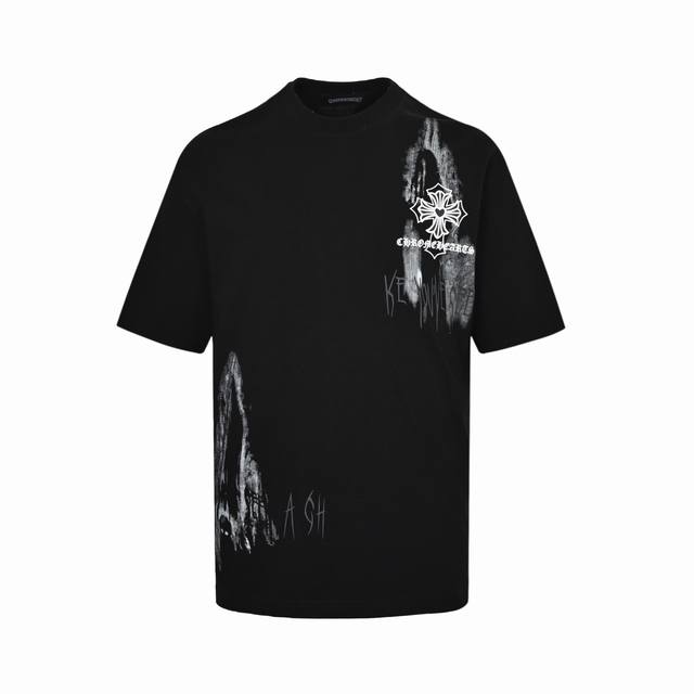 Chrome Hearts 克罗心 25Ss 晕染十字架发泡印花短袖 面料采用280克重精梳棉，定制32支1*1螺纹，成衣两遍水洗处理，面料舒适亲肤无异感，定制