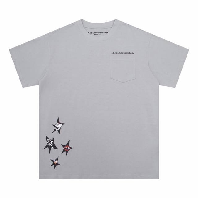 高版本Chrome Hearts 克罗心 Mattyboy系列卡通印花短袖！面料使用 G高克重全棉双纱面料，胸口小口袋，纹路清晰可见，质感柔软细腻光滑，垂感十足