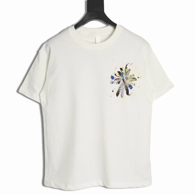Chrome Hearts 克罗心 彩绘花瓣短袖T恤 采用直喷进口机器印花 五金辅料均开磨定制 正确配置 黑色2025克罗心正品包装 克定制定染双纱棉 版型大