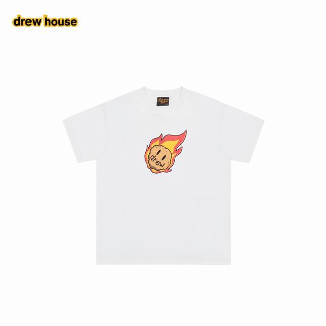 Drew House 25Ss 篮球火笑脸短袖T恤 每个款的水洗麦编码、主麦、包装编码 均与原版相同 一版一码 正确版型 和原版一致 非市场跑量版型 最大可穿2