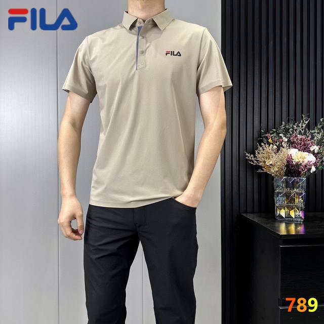 斐乐高品质 轻商务 冰感 无痕 速干 男士polo短袖 立体切割剪裁 经典polo领三粒扣开襟 专业的压胶工艺 智能高温定型领口撞色的双层压胶条设计激光切割平整