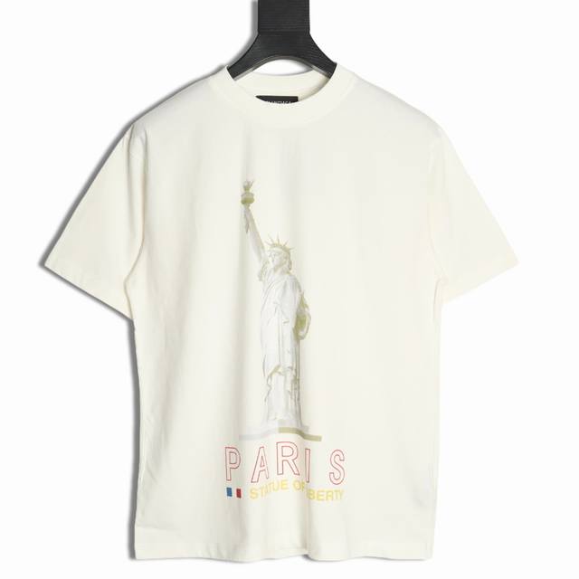 Balenciaga巴黎世家Blcg 自由女神短袖T恤 独家定织定染布料 质感柔软舒适 重工磨烂工艺 后背绣花 前幅数码直喷工艺 Os落肩宽松版型 春夏最新砖柜