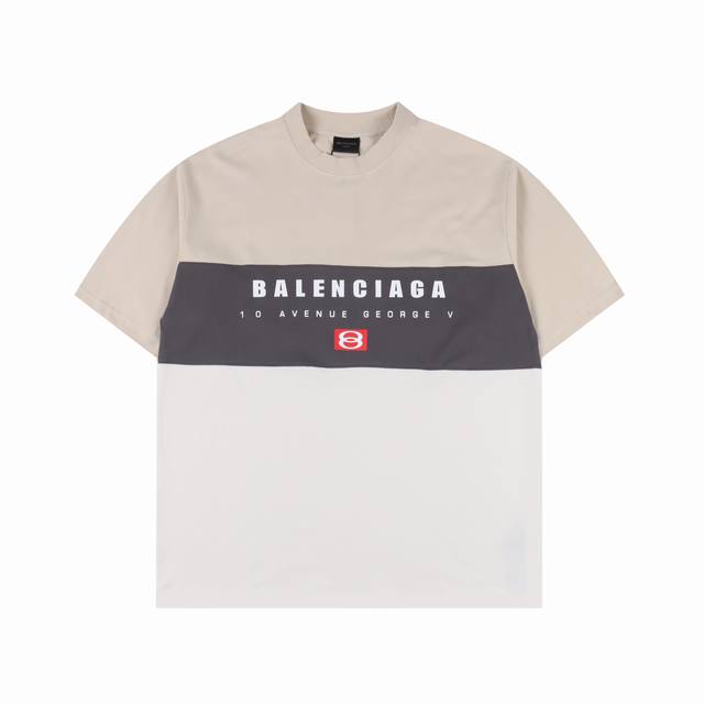 Balenciaga 巴黎世家 三色拼接字母印花短袖 新Logo 字母组合印花.拼接短袖T恤.砖柜同步.第一时间正品研制，面料采用巴黎Zp定织定染全棉双纱。克重