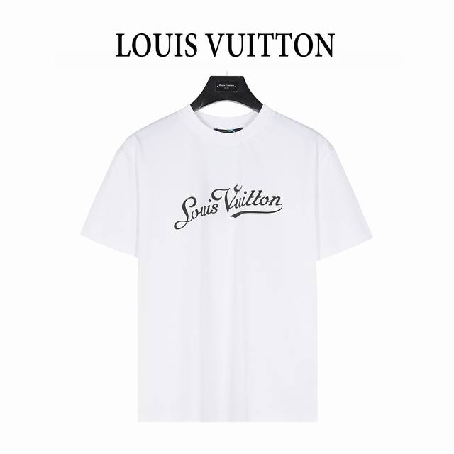 Louis Vuitton 路易威登 25Ss 签名Logo字母发泡印花短袖T恤 三标齐全 采用高端索罗娜布料 ， 前后采用绒面发泡工艺 手感非常舒服 Os落肩