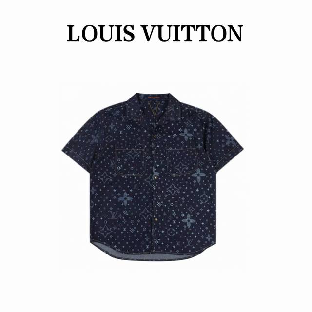 Louis Vuitton路易威登 1V 25Ss 阴影老花满印牛仔短袖衬衫 轻奢主义 男女日常通勤穿搭必备单品 正确版本 欢迎对比 详细特征 采用98%棉 2