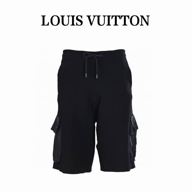 Louis Vuitton Lv 压纹贴饰双口袋抽绳短裤 正品6029购入 ，采用40支双股棉线，口袋采用斜纹风衣布，采用德图斯托尔14针织机，进口刺绣，毛料酵
