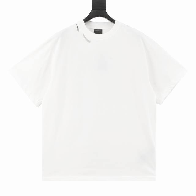 Balenciaga巴黎世家 25Ss新款红色胶带割破短袖 官网高版本 早春夏季最新巴黎世家单品 简约却不失奢潮范儿 采用32支足纱双265克纯棉，1*1双纱十