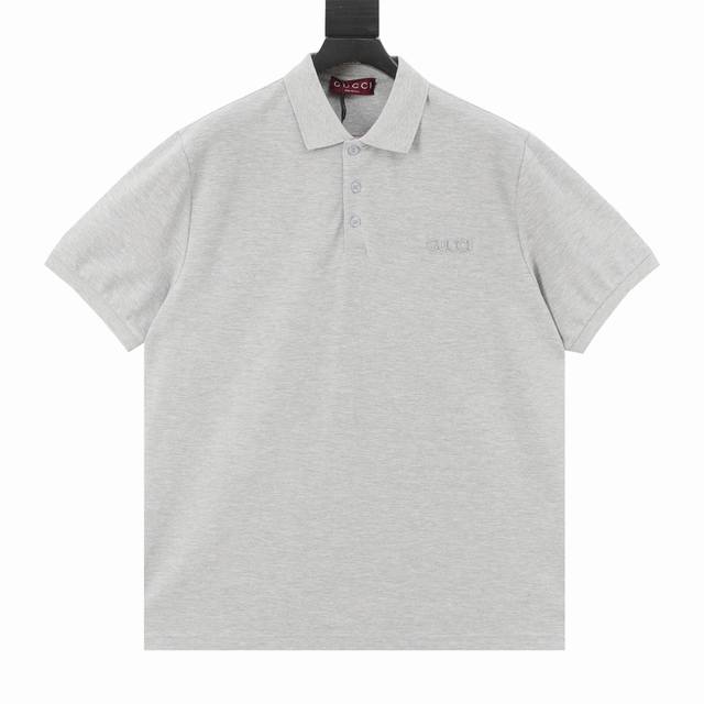 Gucci古驰Guc 小字母激光刺绣短袖polo衫 原版6800购入开发，面料采用210G原版定制全棉，胸前进口机激光刺绣，每个字母定位。上身立挺，落肩Os宽大