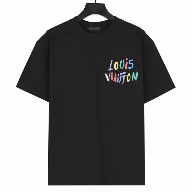 Louis Vuitton 路易威登 25Ss 彩绘印花短袖 定制280克同缸染面料 手感非常舒服 春夏最新砖柜同步 Os落肩版型 时尚又个性 超级百搭好看的一