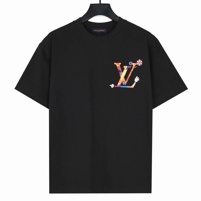 Louis Vuitton 路易威登25Ss 太阳花恶搞系列印花短袖 定制240克同缸染面料 手感非常舒服 春夏最新砖柜同步 Os落肩版型 时尚又个性 超级百搭