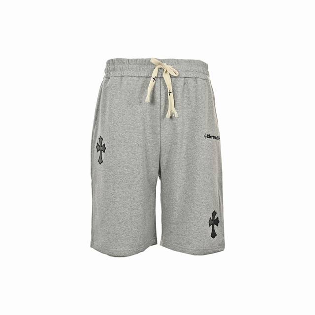 Chrome Hearts 克罗心 24Ss 皮标十字架刺绣短裤 纯棉高品质面料、特别手感、贴布工艺 超级质感 舒适柔软透气 休闲宽松版型 潮流男女同款 长裤颜