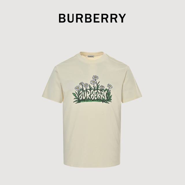 Burberry 巴宝莉Bbr 雏菊字幕 短袖T恤 定做布料 印花辅料细节都是采用一比一复刻 采用280G棉质布料32支精双棉纱平纹 无蚀尘毛艺工处布理面 特拉