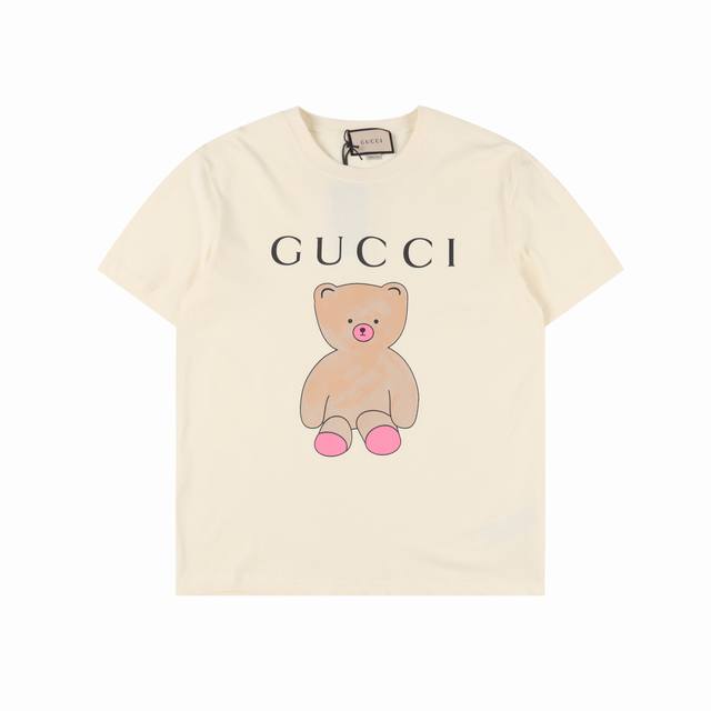 Gucci古驰 25Ss新款 趣味卡通系列印花圆领短袖 无感印花 早春系列高克重短袖 选用客供定制针织100%纯棉面打造,面料手感细腻，厚实有质感的纯棉布 高密