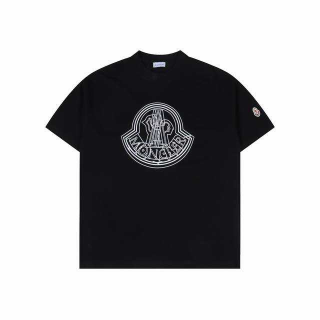 Moncler 蒙口 25Ss 重叠Logo印花短袖 采用60支双纱精梳纯棉爽滑手感，纯棉不起球不起毛，面料厚度260克重，单件重量280克左右！质量保证、原厂