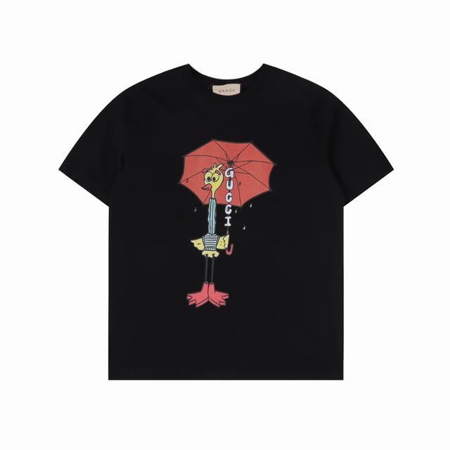 Gucci 古驰 25Ss 趣味卡通系列印花短袖 面料采用32支双纱240克重精梳棉，定制32支1*1螺纹，成衣两遍水洗处理，面料舒适亲肤无异感，定制定染面料，