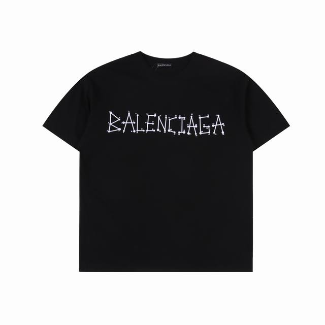 Balenciaga 巴黎世家 25Ss 几何Logo双B数字植绒短袖T恤 定织定染260G纯棉双纱紧密棉进口原版面料+2X2配套螺纹, 其基础款单品属于巴黎的