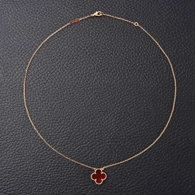 Van Cleef Arpels梵克雅宝Vca 经典四叶草项链 红色 #纯银镀金版本 附全套包装，包装损坏扣除30元，谢谢谅解