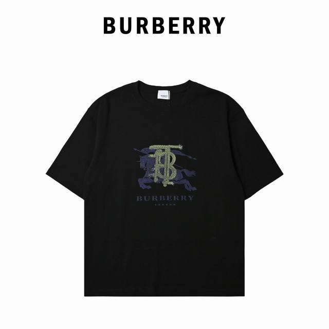 Burberry巴宝莉24Ss彩色骑士战马Logo印花短袖2025春夏新款首发专柜最新款短袖圆领T恤 高端订制 设计前卫时尚！品牌Logo重工艺设计 高端定制2