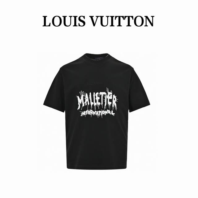 Louis Vuitton 路易威登 24Ss 刺绣字母印花短袖 Louisvuitton 反面做法 前胸刺绣，前后片 采用墨水涂鸦，面料采用240克双纱 1*