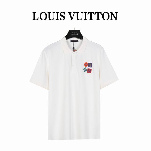 Louis Vuitton Lv 路易威登 23Ss 彩标刺绣徽章polo衫短袖 专用面料 G蜂窝珠地棉，前后立体高密榻榻米绣花，无毛边。定制天然贝壳纽扣，衣服