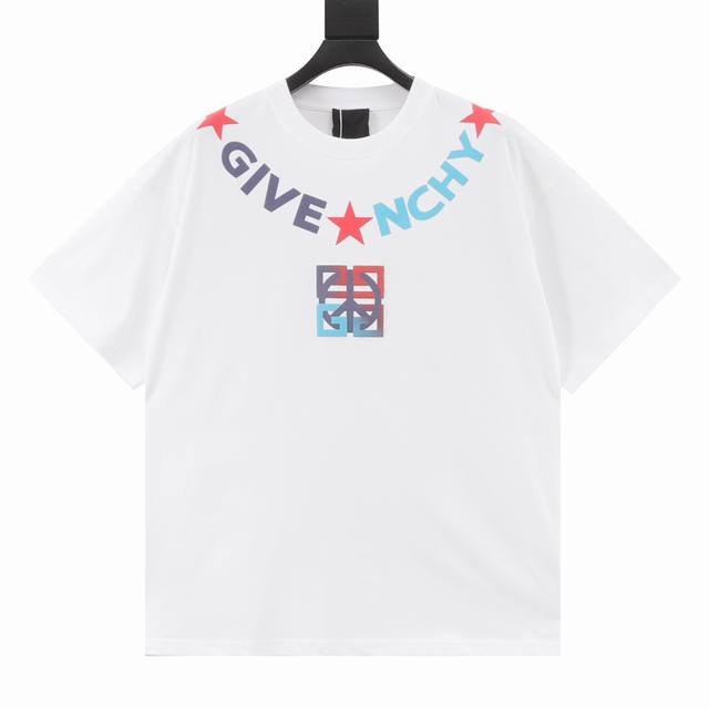 Givenchy 纪梵希 25Ss 领口Logo字母发泡印花项链短袖T恤 面料采用高克重260G重精梳棉，定制1:1螺纹，面料舒适亲肤无异感， 制定染面料，纺织