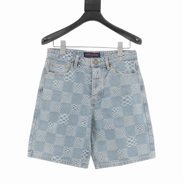 Louis Vuitton 路易威登 1V 25Ss 棋盘格提花牛仔短裤 轻奢主义 男女日常通勤穿搭必备单品 正确版本 欢迎对比 详细特征 定织定染竹节棋盘格图