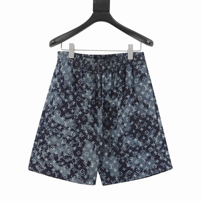 Louis Vuitton 路易威登1V 扎染挂毯图案夏威夷牛仔短裤 轻奢主义 男女日常通勤穿搭必备单品 正确版本 欢迎对比 详细特征 98%棉 2%弹力纤维牛