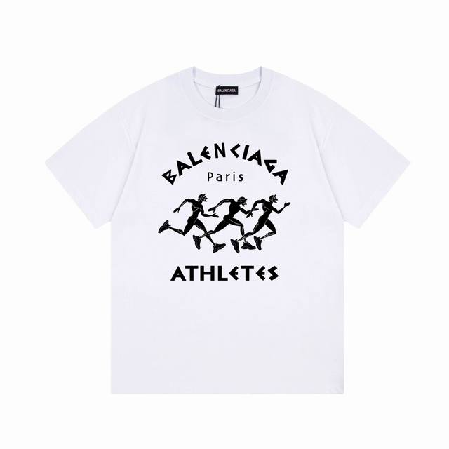 Balenciaga 巴黎世家跑步人像短袖， 品质升级，精致做工，手感柔软，充满了复古工艺还拥有厚实的手感，标志性的图标，独有的辨识度。高克重纯棉质感一流！男女
