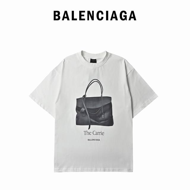 Balenciaga 巴黎世家 25Ss 包包印花短袖 官网品质 早春夏季最新巴黎世家单品 简约却不失奢潮范儿 采用32支足纱双265克纯棉，1*1双纱十字罗纹