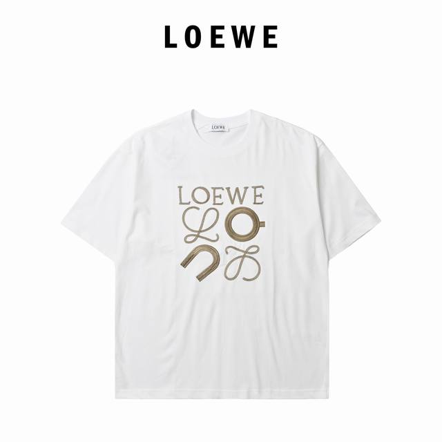 Loewe X On 罗意威&昂跑联名系列短袖T恤 定制280克纯棉双纱面料透气性非常好并且洗了也不变形 厚版刺绣工艺 胸口 后副都做了标识Logo Loew