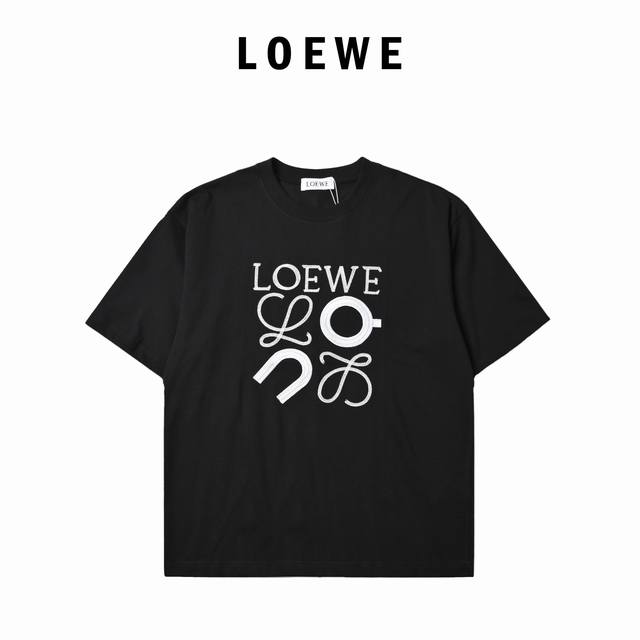 Loewe X On 罗意威&昂跑联名系列短袖T恤 定制280克纯棉双纱面料透气性非常好并且洗了也不变形 厚版刺绣工艺 胸口 后副都做了标识Logo Loew