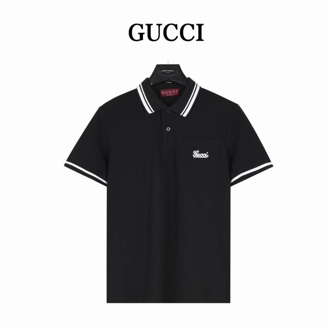 Gucci 古驰 胸口刺绣字母口袋短袖polo衫 原版品质，欢迎对比 品牌经典图案巧妙糅合纹理与缀饰细节，为早春系列的成衣设计增添色彩。Gucci经典典藏元素组