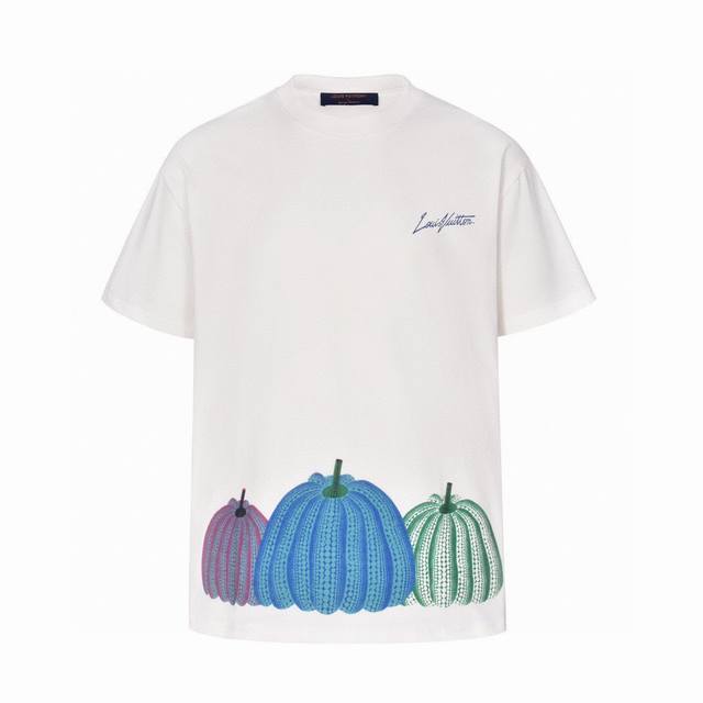 路易威登 Louis Vuitton 夏季新款 南瓜图案印花圆领短袖T恤 高端品质独家定制 采用280克定织定染高克重纯棉面料 宽松Oversize版型 上身舒
