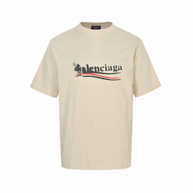 Balenciaga 巴黎世家 24Ss 模糊可乐印花短袖 采用32支双纱 260克重面料 进口针织针梳棉进行制作，厚度适中，有垂感又有轮廓型，上身就是一个舒适
