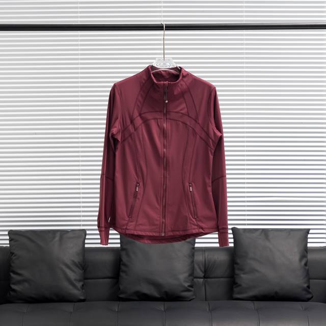 工厂p直供 Lululemon丨露露乐檬Define立领纯色瑜伽服 配色：暗红色 尺码：2 4 6 8 10 12