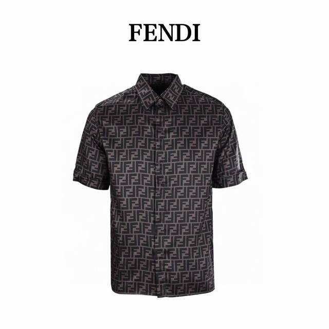 Fendi芬迪Fd 全幅Ff套装短袖衬衫 定制莱赛尔天丝，双F字母提花，通过多次定织定染还原色光 确保图案的精确度 一缸面料 米起订，价格p昂贵 ，红外线定位裁