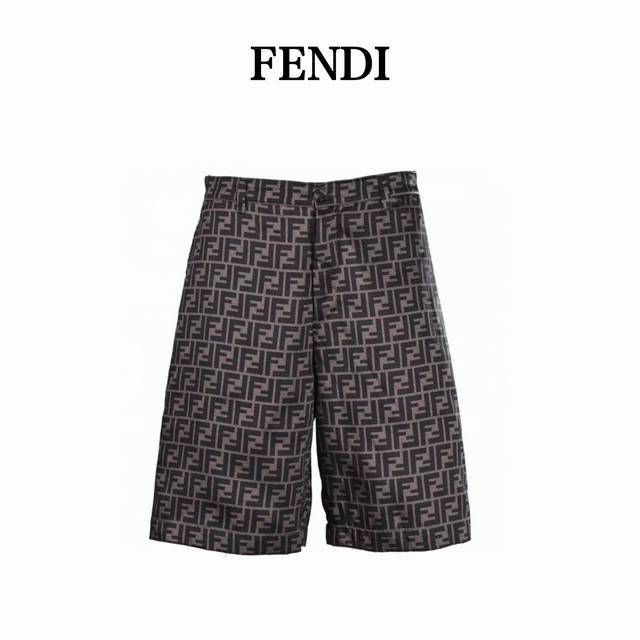 Fendi芬迪Fd 全幅Ff套装短裤 定制莱赛尔天丝，双F字母提花，通过多次定织定染还原色光，确保图案的精确度 一缸面料 米起订，价格p昂贵 ，红外线定位裁床，