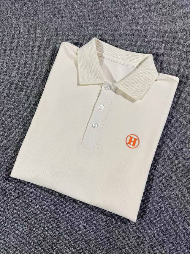 新品Hermes爱马仕- 2025Ss春夏新品，男士高端商务休闲马球短袖polo衫，贸易公司渠道货，纯血统品质，品相完美如斯！极具奢华设计的一枚白金级单品，极符