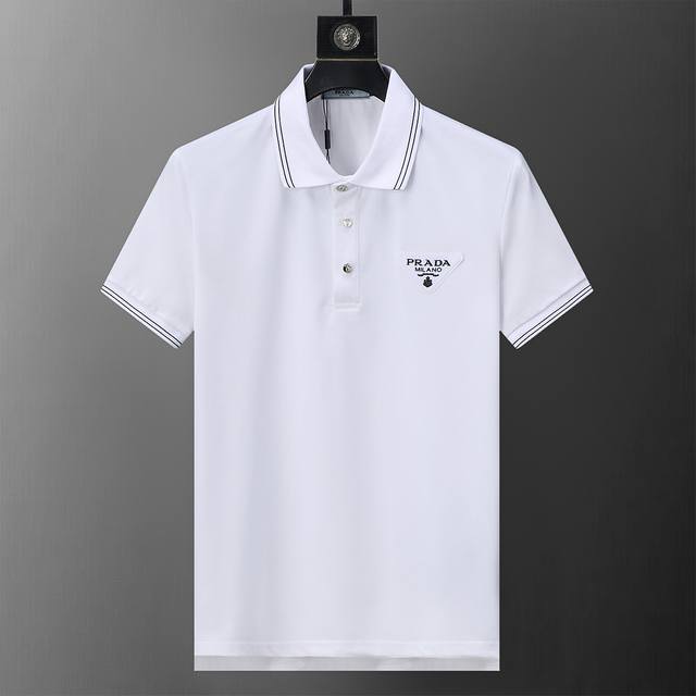 prada 普拉达 新款高品质翻领polo衫，金属Logo扣子，做工精致，官网同步，时尚百搭M-3Xl