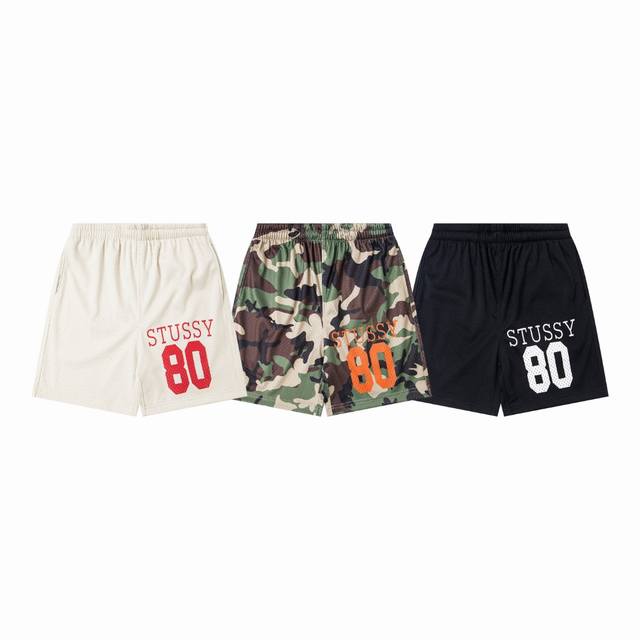 款号6846# 现货发售 Stussy斯图西 Ss25 Dro p50 Team Jersey 80 徽标网眼 夏季系列 宽松网状面料健身运动短裤 男女同款 颜