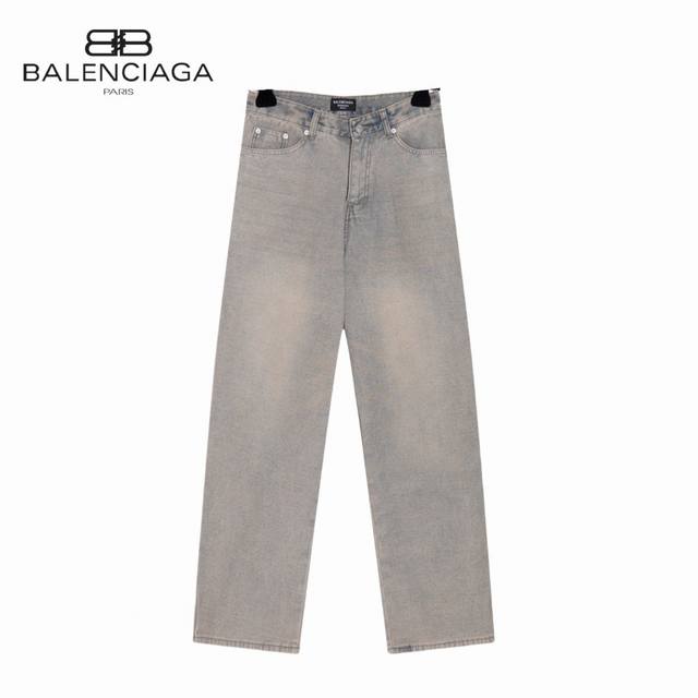 巴黎世家 原单 款号：Bv052 上新！Balenciaga 24Ss巴黎世家水洗宽松阔腿牛仔裤，时尚圈顶流爆款平替来袭！ 100%客供丹宁牛仔布，真正的Den