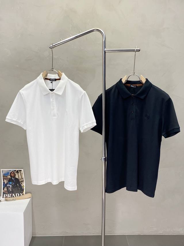 Zegna杰尼亚独家专供新款原单男士休闲翻领短袖 高端定制 高端版本 时尚百搭爆款进口面料 手感超柔软细腻 穿着亲肤舒适 高端精品 代工厂p精细做工 上身非常赞