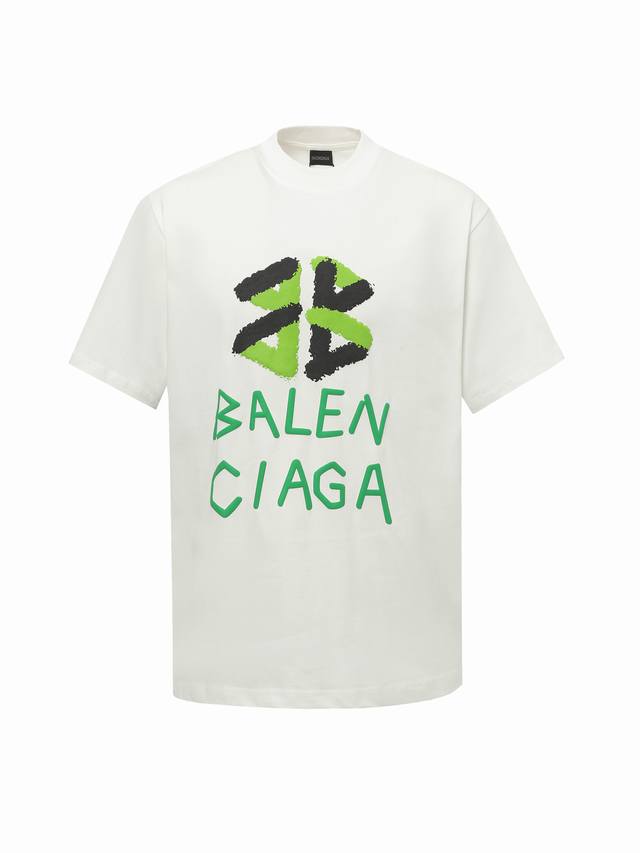 Balenciaga 巴黎世家Logo发泡印花短袖T恤 面料采用巴黎Zp定织定染全棉双纱克重260克布面干净布纹清晰，柔软舒适螺纹釆用定染无色差 图案采用环保立