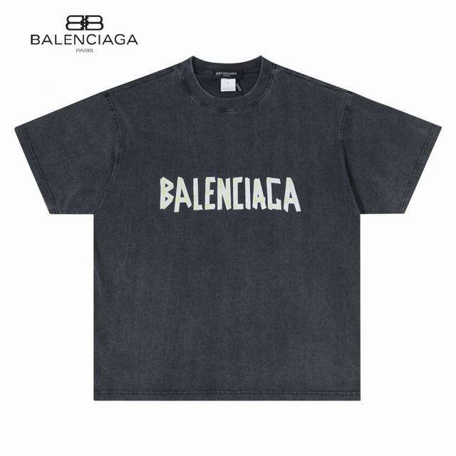 原单 款号：Bl118 上新 Balenciaga 丨巴黎世家*限定款 破坏胶带字母圆领短袖T恤- 巴黎世家新款短袖新上线！这款时尚新品真的帅炸了！衣服非常重工