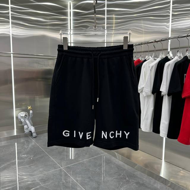 Gvc 纪梵希 2025春夏新款短裤 字母刺绣 后袋Logo刺绣M L Xl Xxl Xxxl五个码 黑色