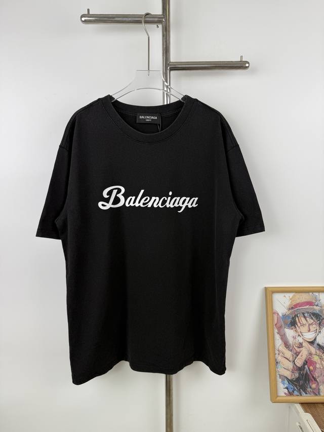 款号X37 Balenciaga 巴黎世家Logo印花短袖T恤 面料采用巴黎Zp定织定染全棉双纱克重260克布面干净布纹清晰，柔软舒适螺纹釆用定染无色差 水洗效