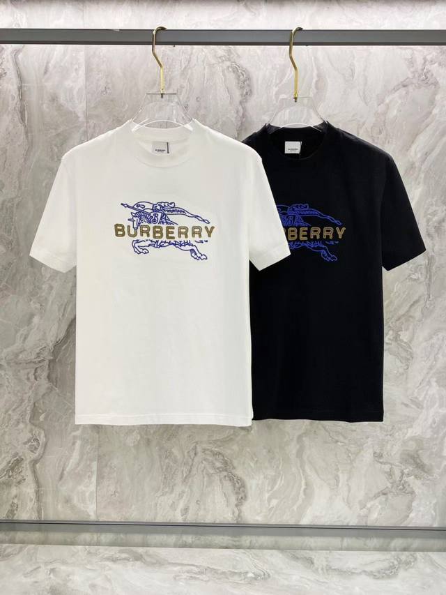 Bbr 2025夏季新款短袖T恤，标志性的战马Logo加字母刺绣工艺，个性艺术系列全网独家首发 百搭款细节处理完美240克纯棉面料十分精致 原版面料 网红明星同
