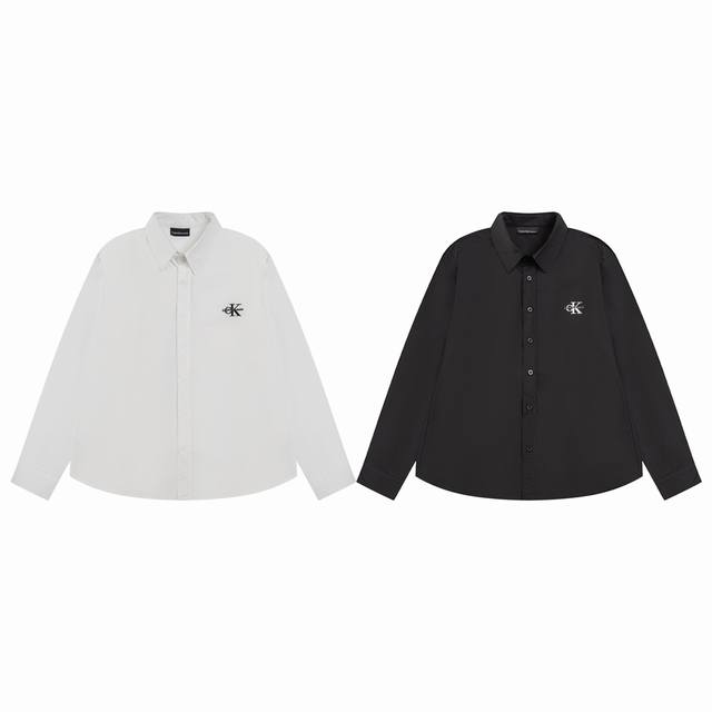 款M421 Ck衬衫 Calvin Klein Jeans Ck衬衫 Logo刺绣休闲宽松长袖衬衫 一比一还原 专柜包装 出游海边必穿！ 上身拍照嘎嘎好看！ 单