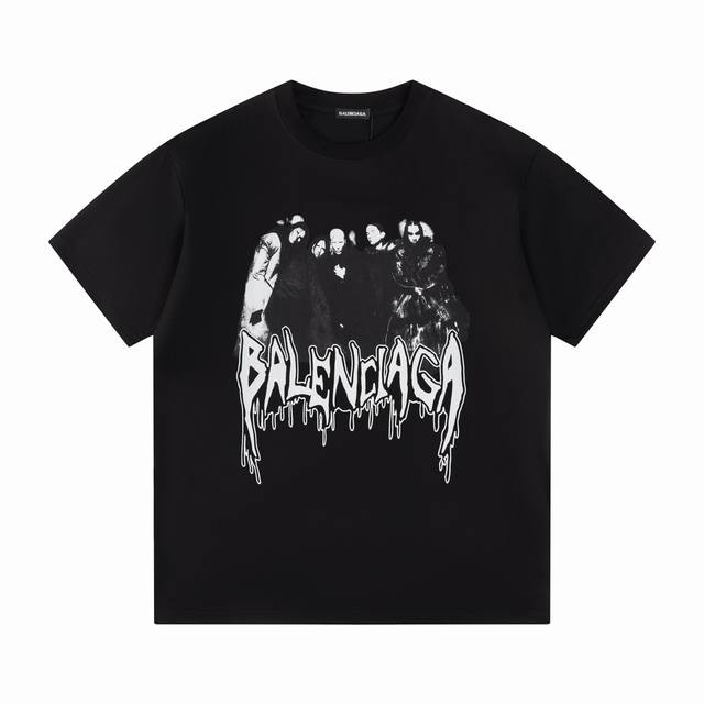 款号6708 重磅面料300克双纱Balenciaga巴黎世家流体字母经典款印花短袖 从面料到辅料全部跟足Zp 进口松井公司浆料印花绝不开裂 三标齐全 原版包装