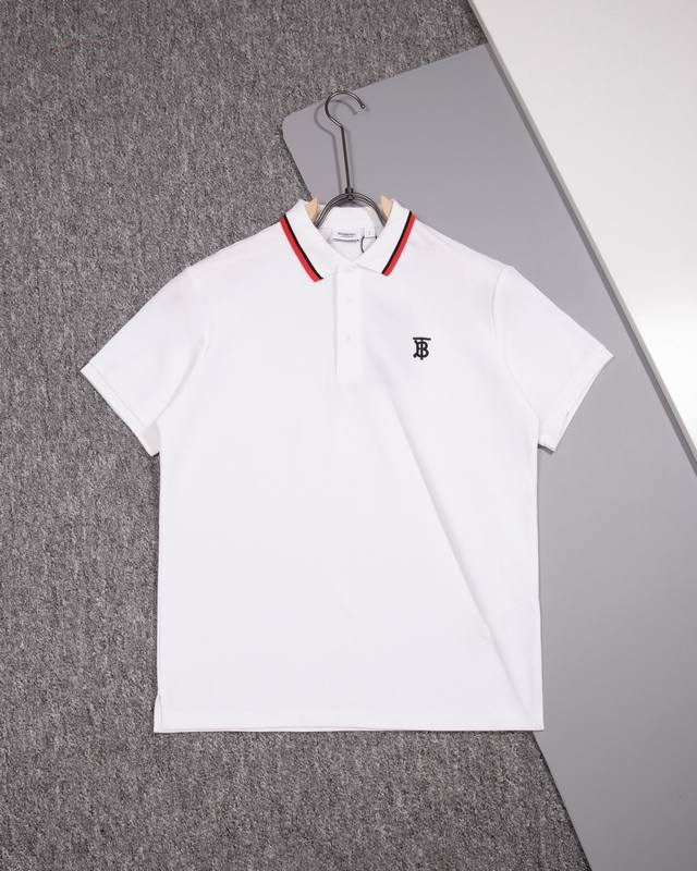 Burberry 巴宝莉 经典 格子拼接扣编织领 Logo 拼接polo衫 原版面料 官方同款 定制 同缸染面料 手感非常舒服 春夏最新砖柜同步 时尚又个性 超